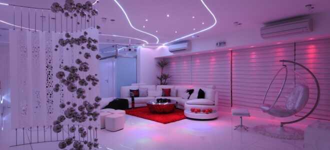 Как выбрать и организовать подсветку комнаты светодиодной лентой