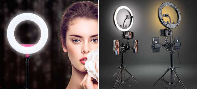 Какую кольцевую лампу выбрать для блоггера и визажиста?